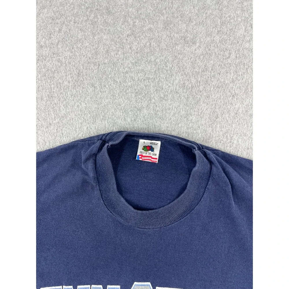 Vintage Penn State Nittany Lions Shirt Mens L Blue 1990s Made USA Short Sleeve